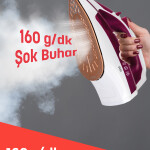 Evia Jett 2200 Watt Seramik Tabanlı 160 Gr Etkili Şok Buharlı Ütü Siyah Mor EA-4115S