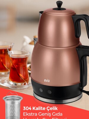 Evia Ladem Gold Geniş Kapasiteli 2200 Watt Paslanmaz Çelik Çay Makinesi Ve Su Isıtıcısı EA-4309 