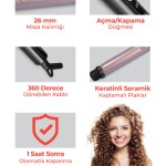 Evia İdeal Keratin Seramik Plakalı 360 Derece Dönebilir Kablo Saç Şekillendirici Maşa