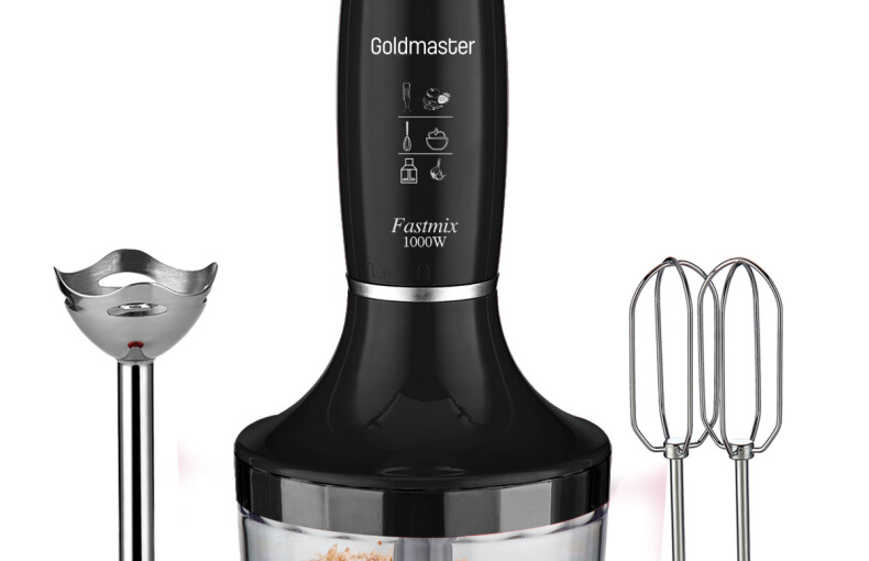 Goldmaster Fastmix Siyah 1000 Watt Sessiz Hız Ayarlı 3 In 1 Doğrama Karıştırma Blender Seti