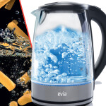 Evia Okyanus 2200 Watt Inox Paslanmaz Çelik 1.7 Litre Işıklı Cam Kettle Su Isıtıcı EA-4311