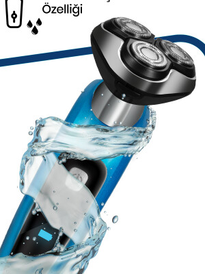 GoldMaster Centilmen Esnek Oynar Başlıklı Led Ekranlı IPX6 Islak Kuru Su Geçirmez Tıraş Makinesi