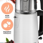 GoldMaster Emirgan Inox 2200 Watt Geniş Hazneli Paslanmaz Çelik Çay Makinesi Ve Su Isıtıcısı GM-7375