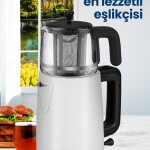 GoldMaster Emirgan Inox 2200 Watt Geniş Hazneli Paslanmaz Çelik Çay Makinesi Ve Su Isıtıcısı GM-7375