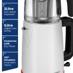 GoldMaster Emirgan Inox 2200 Watt Geniş Hazneli Paslanmaz Çelik Çay Makinesi Ve Su Isıtıcısı GM-7375