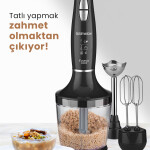 GoldMaster Fastmix Siyah 1000 Watt Sessiz Hız Ayarlı 3 In 1 Doğrama Karıştırma Blender Seti 